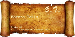 Barcza Tekla névjegykártya